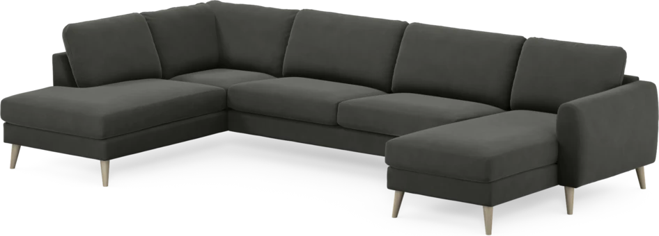 Bridge - 3-sits soffa med divan vänster och schäslong höger - Grå