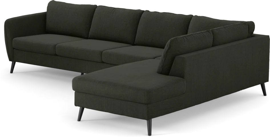 County - 3-sits soffa med divan höger - Grön