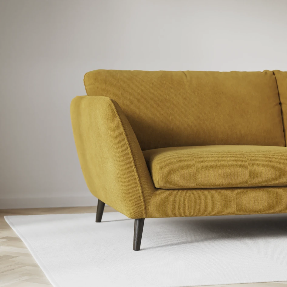 Madison Lux - 2-sits soffa med divan vänster och höger - Gul