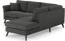 Eden - 2-sits soffa med divan - Svart