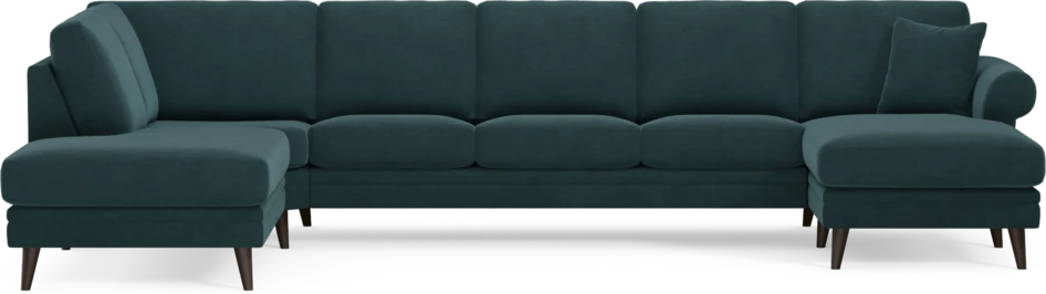 Eden - 3-sits soffa med divan vänster och schäslong höger - Blå