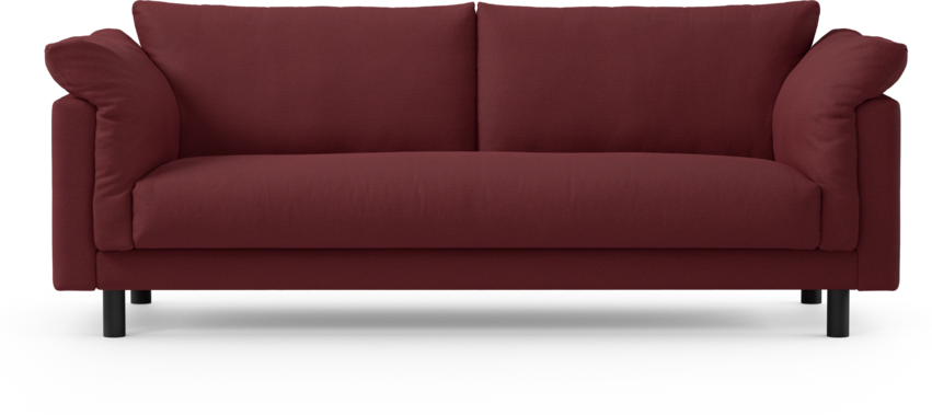 Cherrie - 3-sits soffa, hel dyna, fast klädsel - Röd