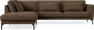Willow - 3-sits soffa med divan vänster, fast klädsel - Brun