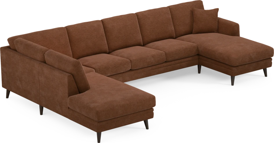 Eden - 3-sits soffa med divan vänster och schäslong höger - Orange