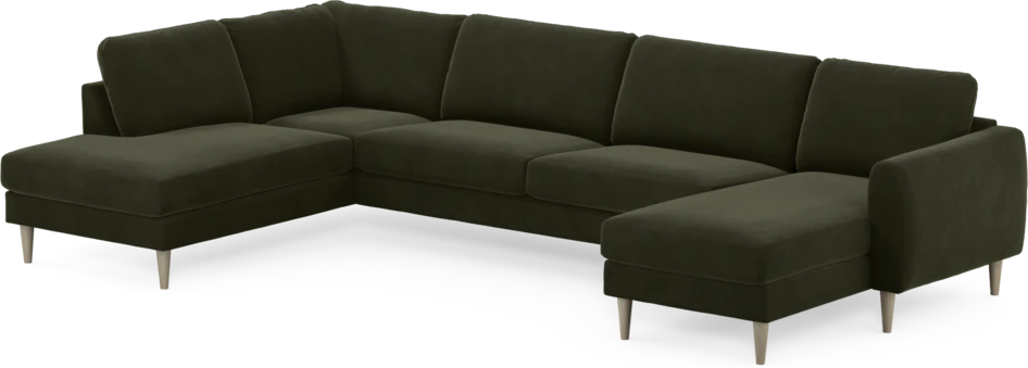 Bridge - 3-sits soffa med divan vänster och schäslong höger - Grön