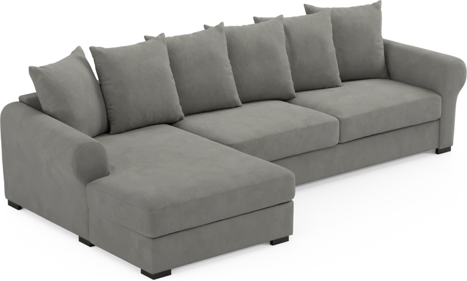 Town - 3-sits soffa med schäslong vänster - Grå