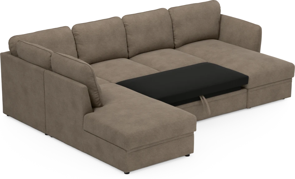 Öland - Bäddsoffa med divan vänster och schäslong höger - Brun