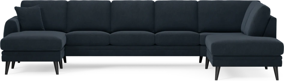 Eden - 3-sits soffa med schäslong vänster och divan höger - Blå