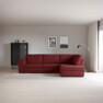 Friday - 2,5-sits soffa med divan höger - Rosa