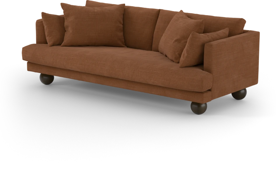 Harper - 3-sits soffa, hel dyna - Orange