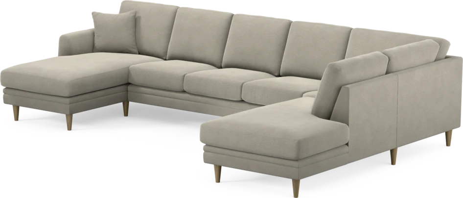Eden - 3-sits soffa med schäslong vänster och divan höger - Brun