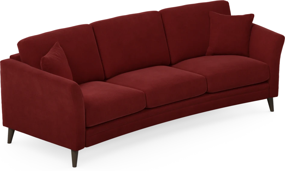 Eden - 3-sits soffa svängd - Röd