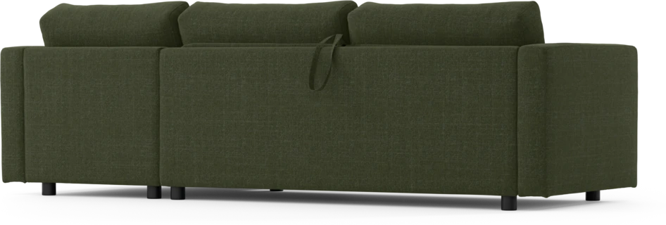 Lindö - Bäddsoffa 2,5-sits med schäslong, vändbar - Grön