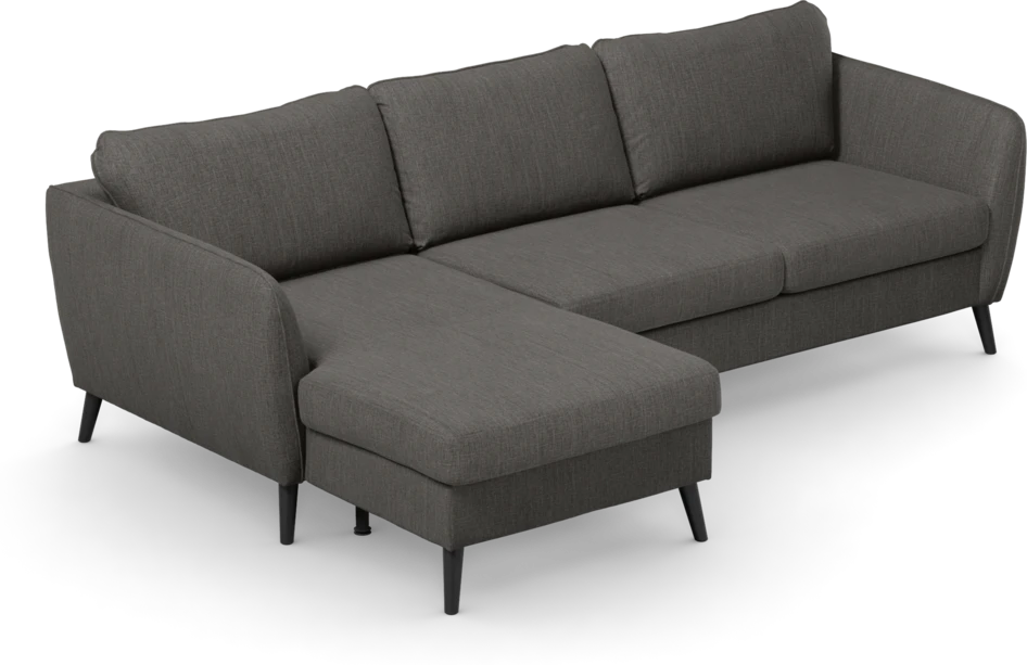 County - 3-sits soffa med flyttbar schäslong - Brun