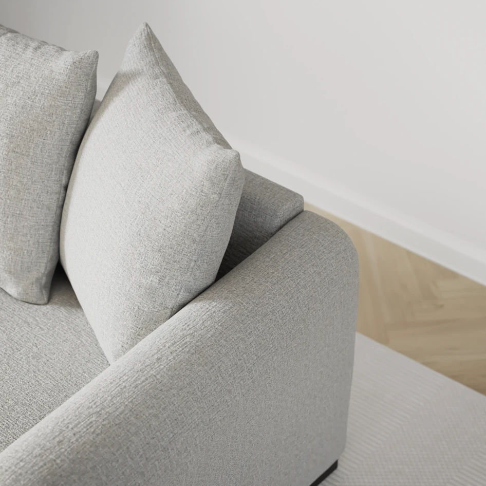 Town - 3-sits soffa med schäslong vänster - Grå