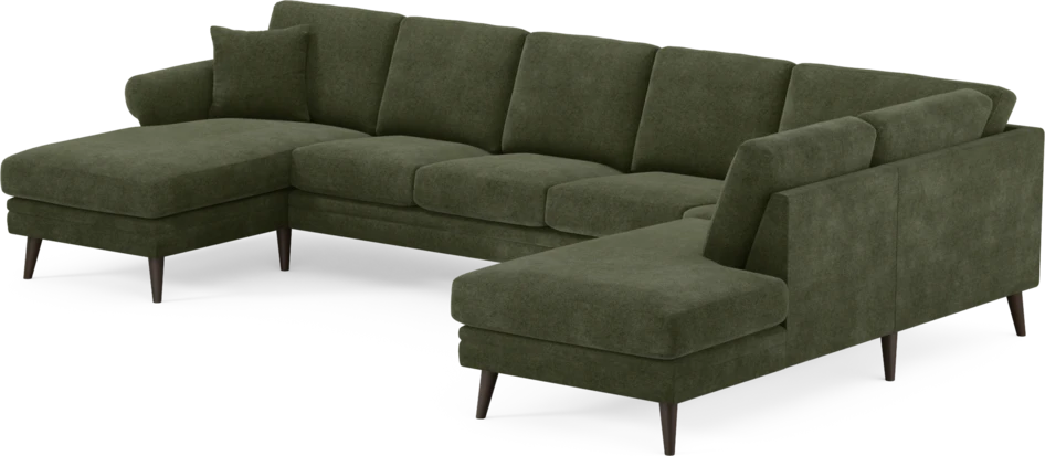 Eden - 3-sits soffa med schäslong vänster och divan höger - Grön