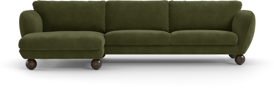 Madison Lux - 3-sits soffa med schäslong vänster - Grön