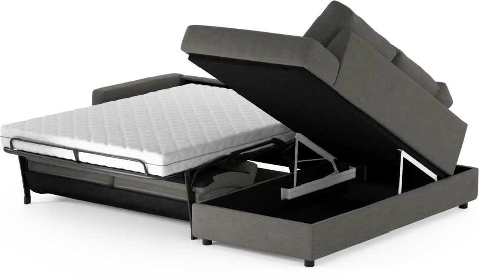 Lindö - Bäddsoffa 2,5-sits med divan - Grå