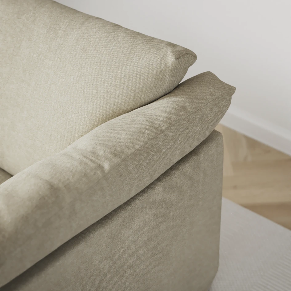 Cherrie - 3-sits soffa med schäslong höger, med kappa - Beige