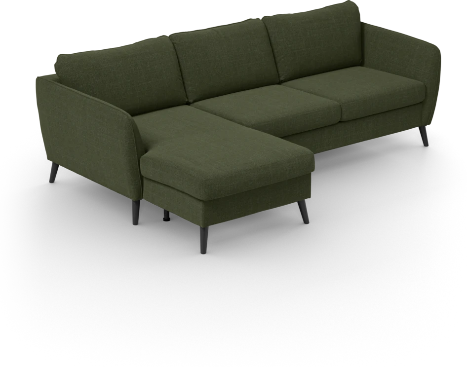 County - 3-sits soffa med flyttbar schäslong - Grön