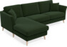 Eden - 2,5-sits soffa med schäslong - Grön
