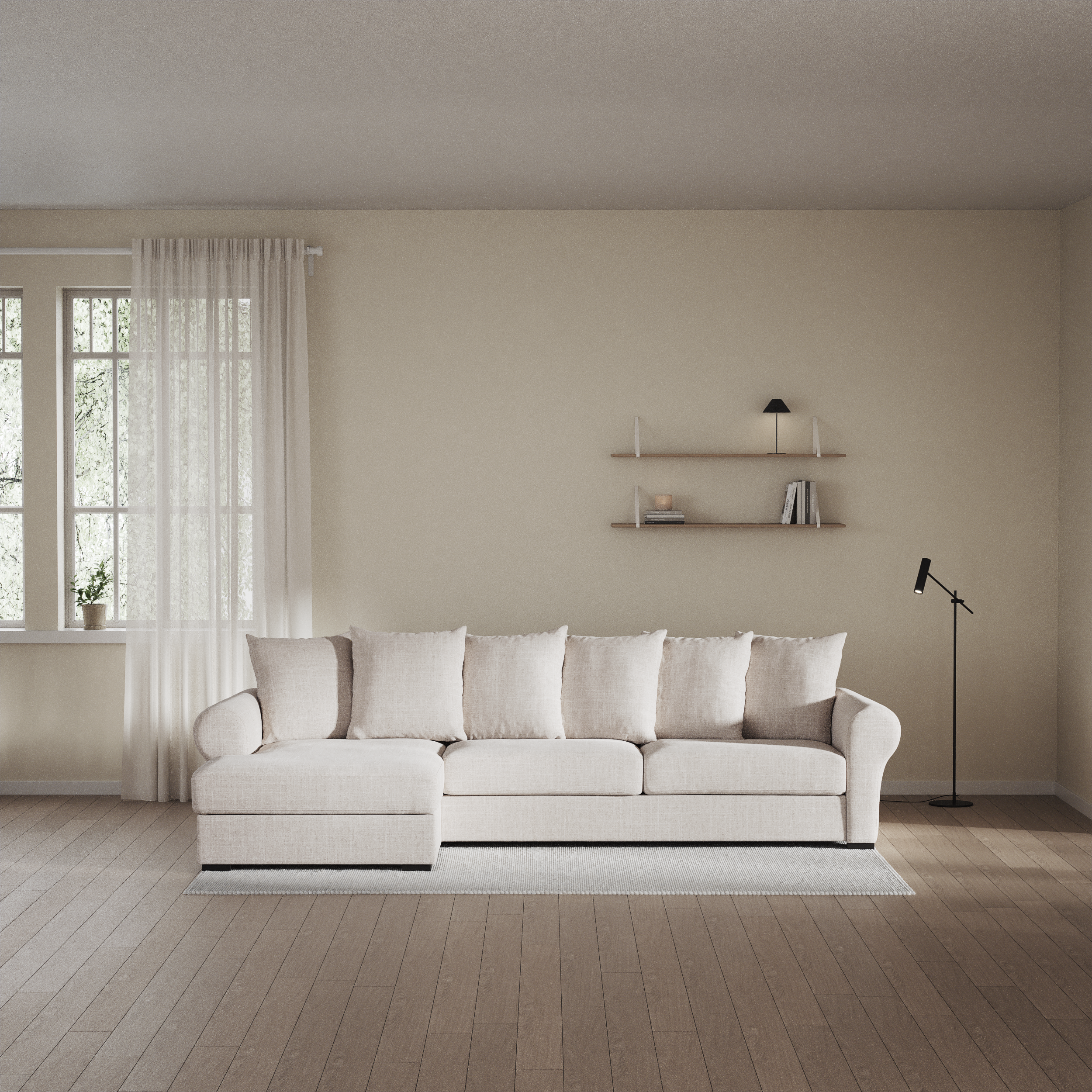 Town, 3-sits soffa med schäslong vänster