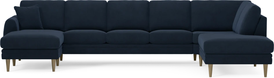 Eden - 3-sits soffa med schäslong vänster och divan höger - Blå