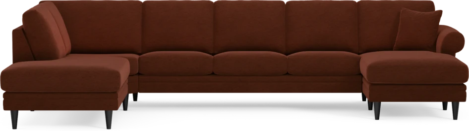 Eden - 3-sits soffa med divan vänster och schäslong höger - Orange