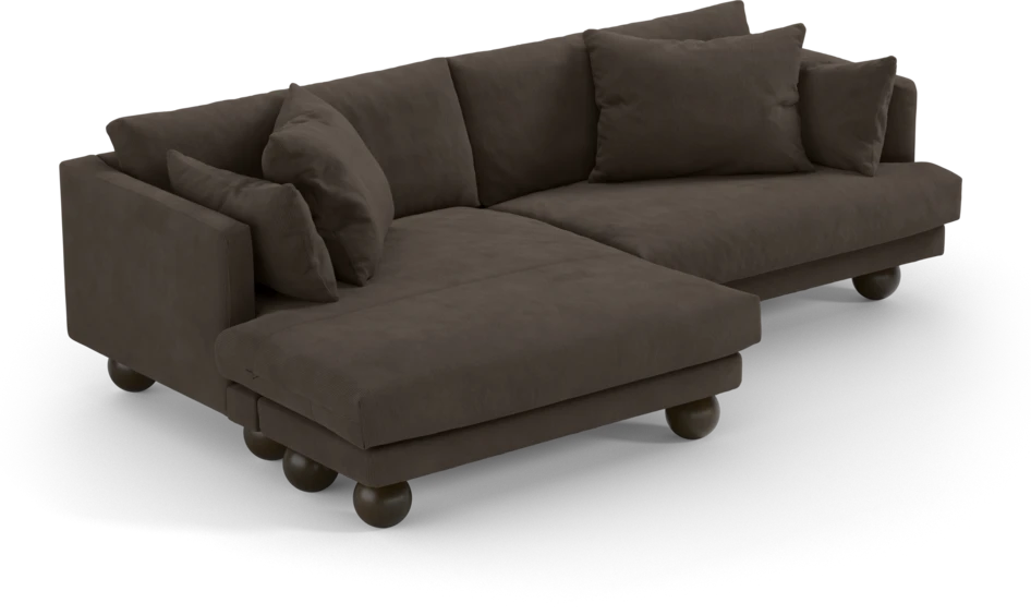 Harper - 4-sits med schäslong XL vänster - Brun
