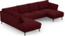 Madison Lux - 2-sits soffa med divan vänster och schäslong höger - Röd