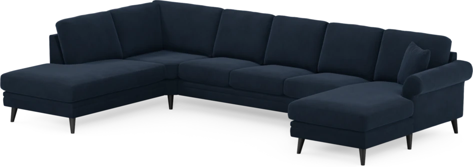 Eden - 3-sits soffa med divan vänster och schäslong höger - Blå