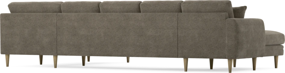 Eden - 3-sits soffa med schäslong vänster och divan höger - Brun