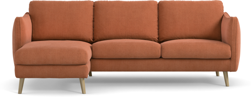 Madison Lux - 2-sits soffa med schäslong vänster - Orange