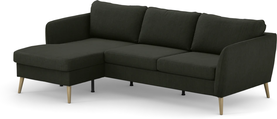 County - 3-sits soffa med flyttbar schäslong - Grön