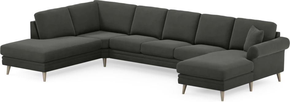 Eden - 3-sits soffa med divan vänster och schäslong höger - Grå