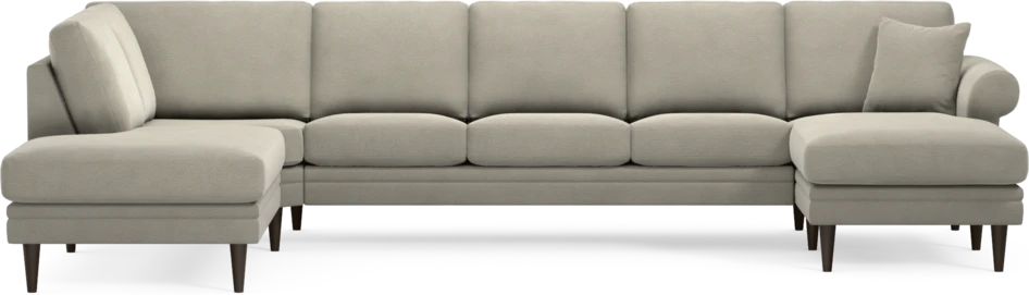 Eden - 3-sits soffa med divan vänster och schäslong höger - Brun