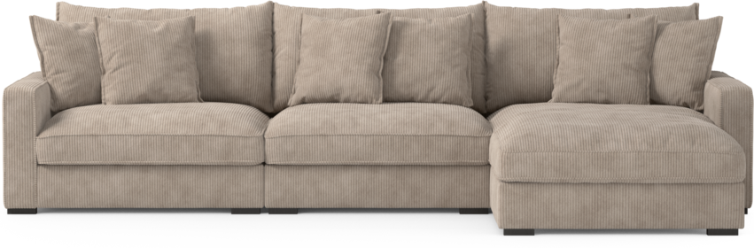 Rossi - 3-sits soffa med schäslong höger - Beige