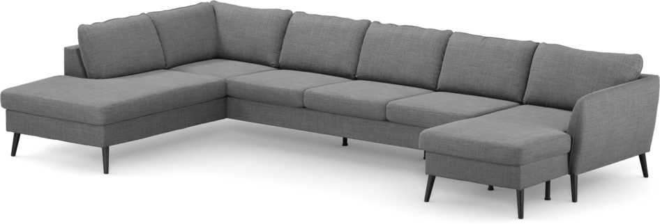 County - 4-sits soffa med divan vänster och schäslong höger - Grå