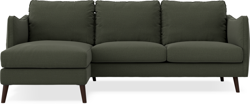 Madison Lux - 2-sits soffa med schäslong vänster - Grön