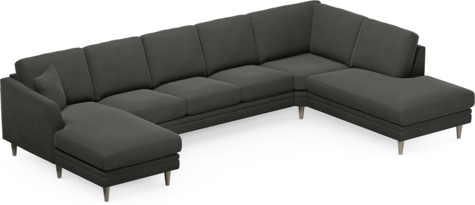 Eden - 3-sits soffa med schäslong vänster och divan höger - Grå