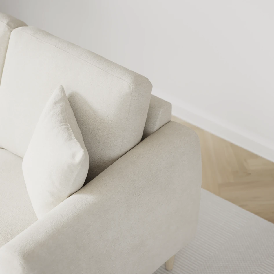 Eden - 3-sits soffa svängd - Vit