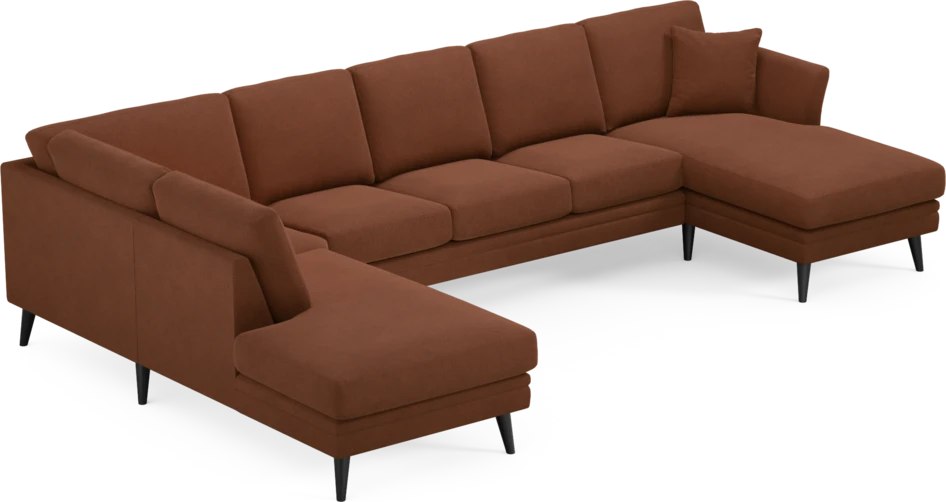 Eden - 3-sits soffa med divan vänster och schäslong höger - Orange