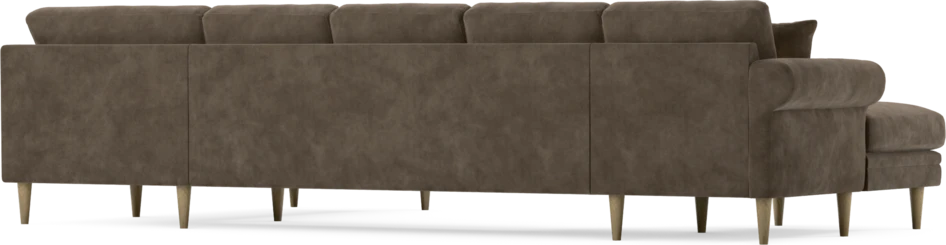 Eden - 3-sits soffa med schäslong vänster och divan höger - Brun