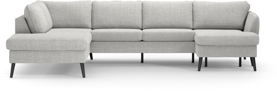 County - 3-sits soffa med divan vänster och schäslong höger - Grå