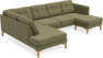 Rio - 3-sits soffa med divan vänster och schäslong höger - Grön