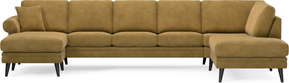Eden - 3-sits soffa med schäslong vänster och divan höger - Gul
