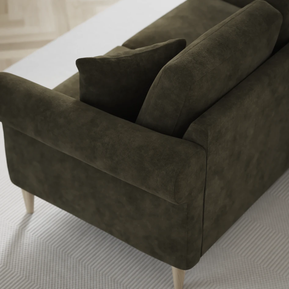Eden - 3-sits soffa med divan vänster och schäslong höger - Grön