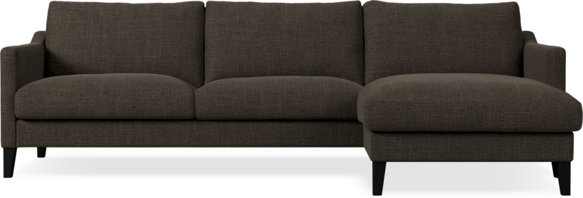 Winston - 3-sits soffa med schäslong, vändbar - Brun