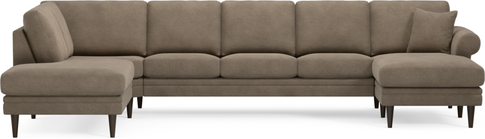 Eden - 3-sits soffa med divan vänster och schäslong höger - Brun