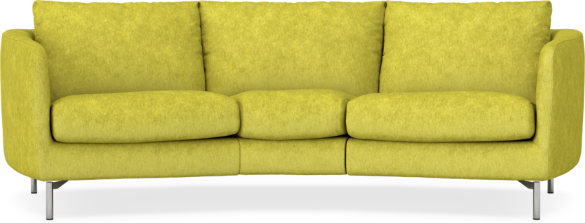Madison - 3-sits soffa svängd, 70 cm - Gul